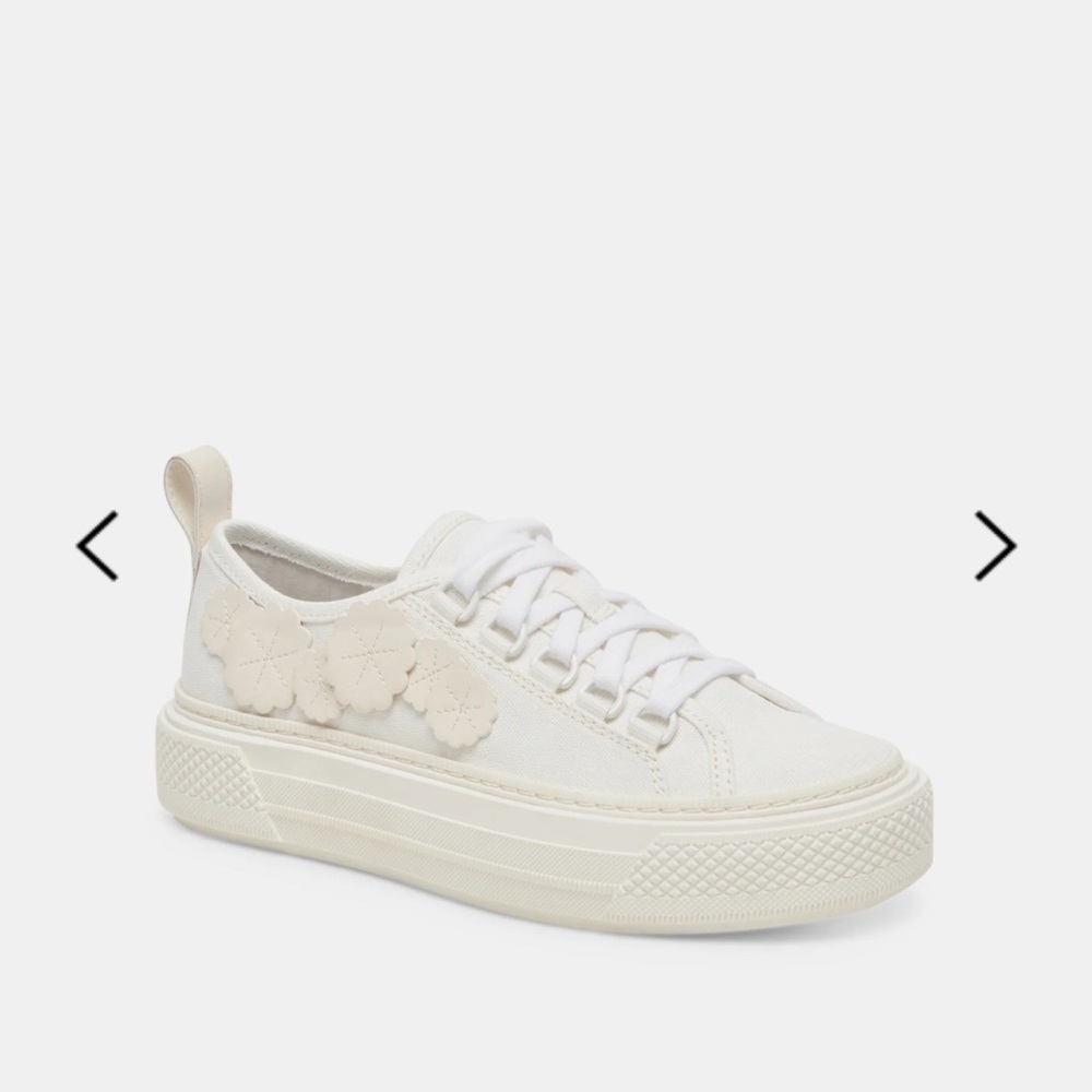 White Canvas Platform Sneakers